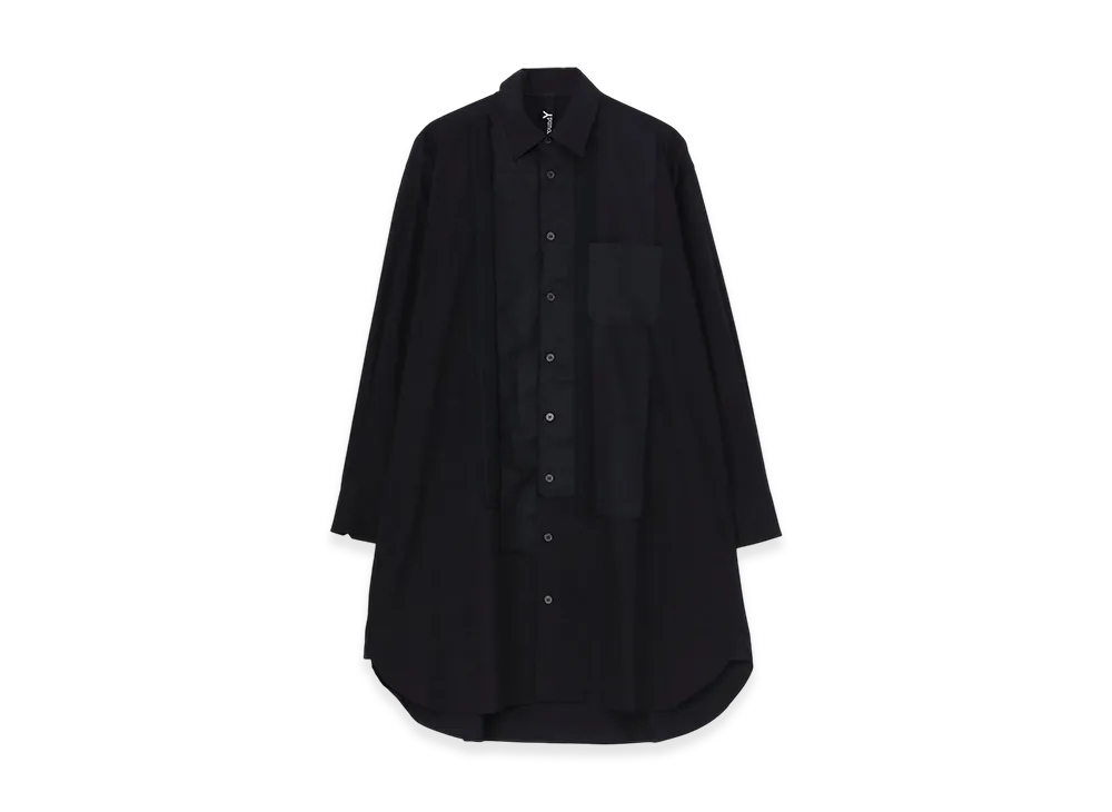 Ground Y Switching Material Front Panal Standard Black Shirt "Black"