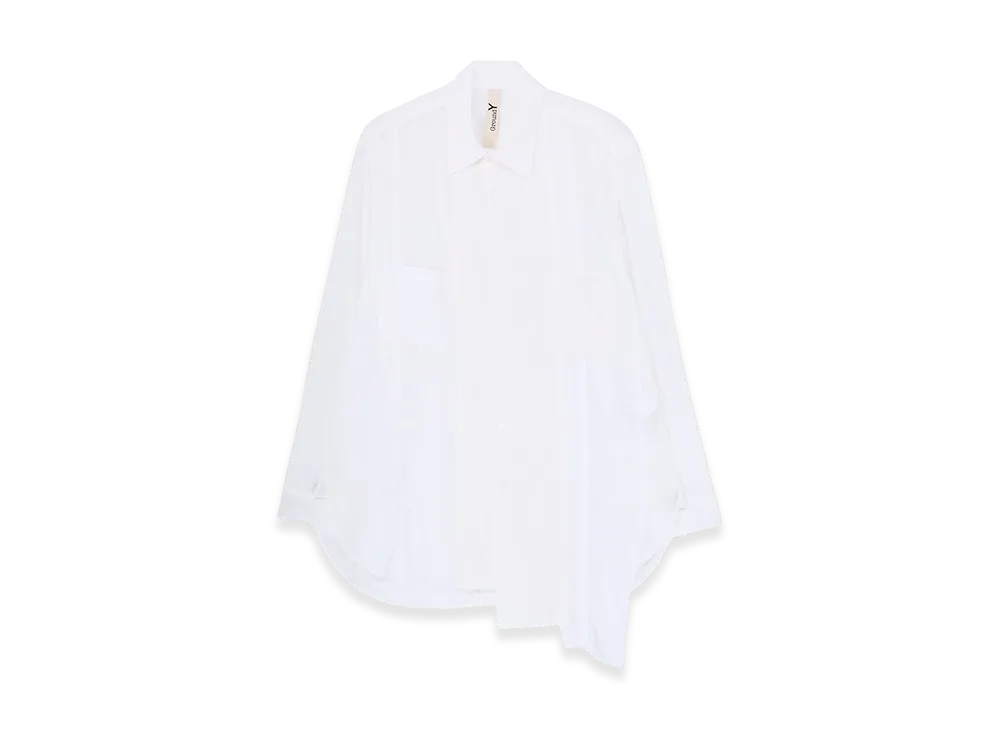 Ground Y Switching Material Front Panal Standard White Shirt "White"