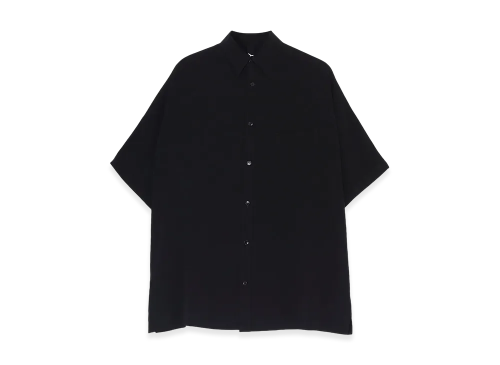 Ground Y Crepe De Chine Front Dolman Big Short Sleeved Shirt "Black"