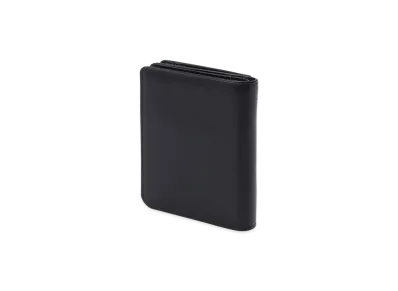 Ground Y Cow Leather Double Fold Wallet "Black"