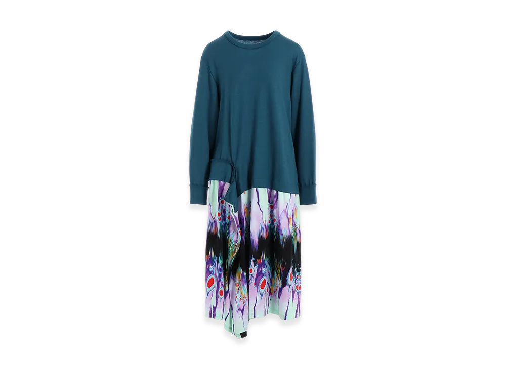 Ground Y x Mononoke the Movie Collaborate Collection Hinezumi Pattern Rayon Docking Dress "Green"