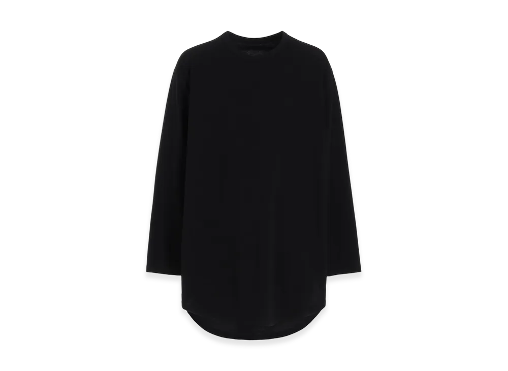 Ground Y Cotton Jersey Hem Round Jumbo T-Shirt Long Sleeves "Black"
