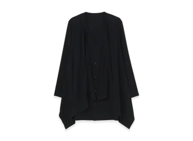 Ground Y Silicon Jersey+ Crepe De Chine Front Double Flounce T-Shirt "Black"