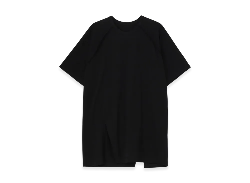 Ground Y Cotton Jersey Front Raglan Slit T-Shirt Short Sleeves "Black"