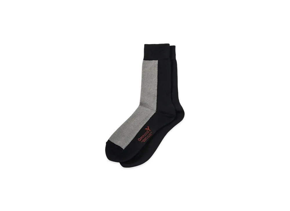 Ground Y Front And Back Two Color Socks "Black/Charcoal"