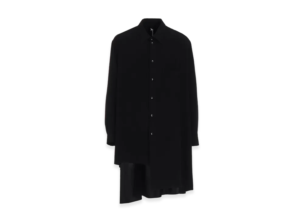Ground Y Crepe De Chine Standard Asymmetrical Flares Shirt "Black"