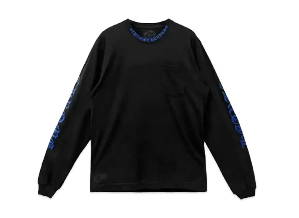 クロムハーツ ネックロゴ ポケット ロングスリーブ Tシャツ "ブラック"