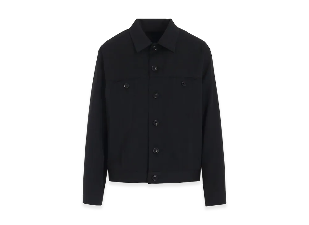 Y's Wool Gabardine Panel Denim Jacket "Black"