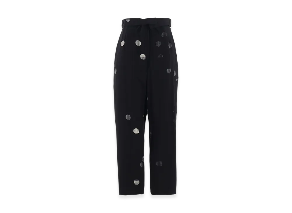 Y's Cu/Ry Gabardine Dot Hight Waist Pants "Black"