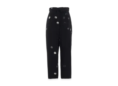 Y's Cu/Ry Gabardine Dot Hight Waist Pants "Black"