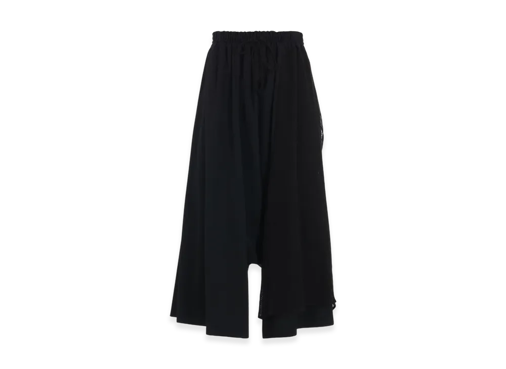 Y's Wool Gabardine Cloth Gathered Pants "Black"