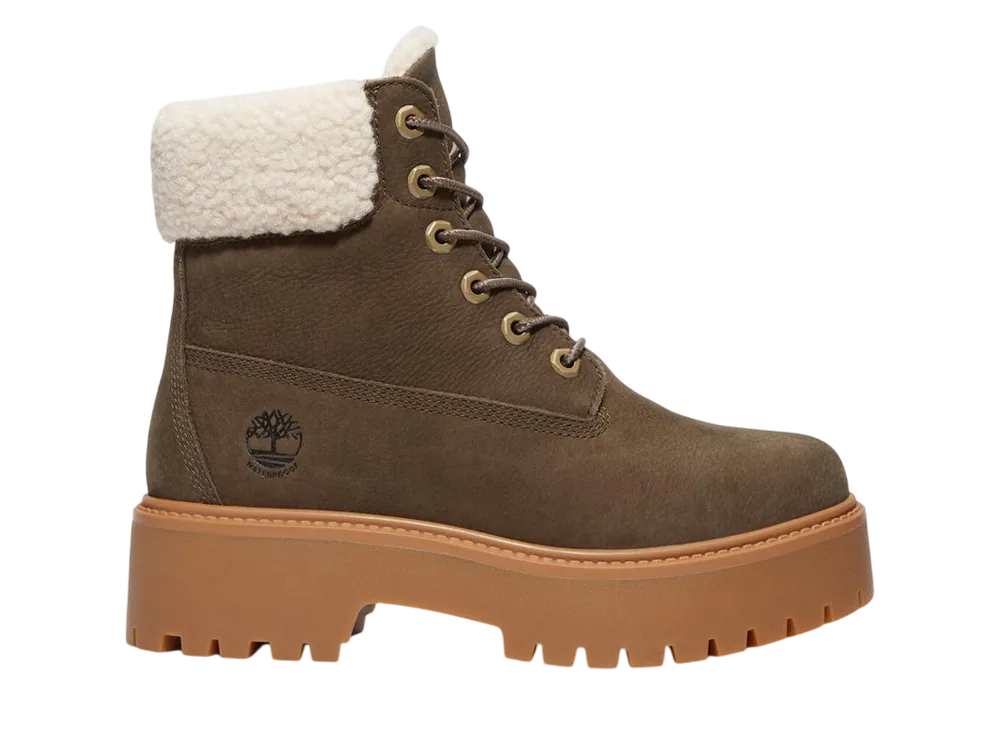 Timberland Women's Stone Street Warm-Lined Waterproof Platform Boot "Dark Brown"