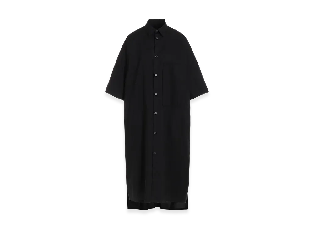 Y's Born Product Thin Cotton Twill Big Shirt Dress "Black"