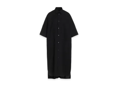 Y's Born Product Thin Cotton Twill Big Shirt Dress "Black"