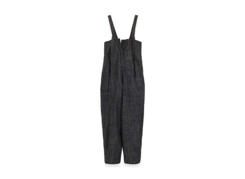 Y's 8OZ Denim Overalls With Strap "Black"