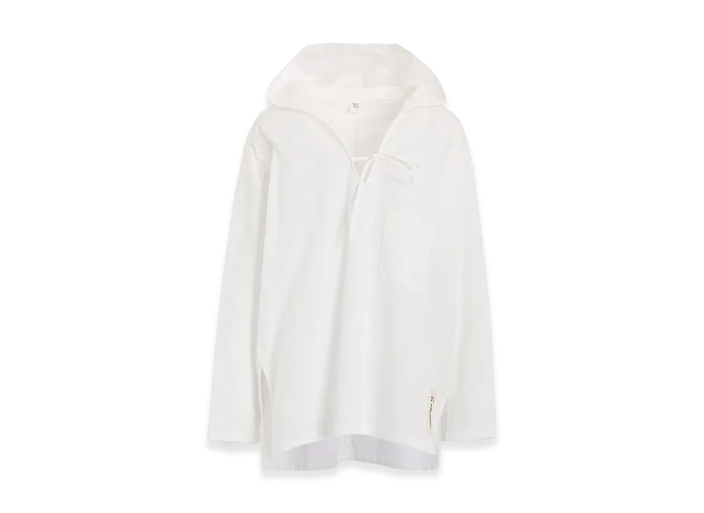 Y's Born Product Thin Cotton Twill Hoodie Pull Over "White"