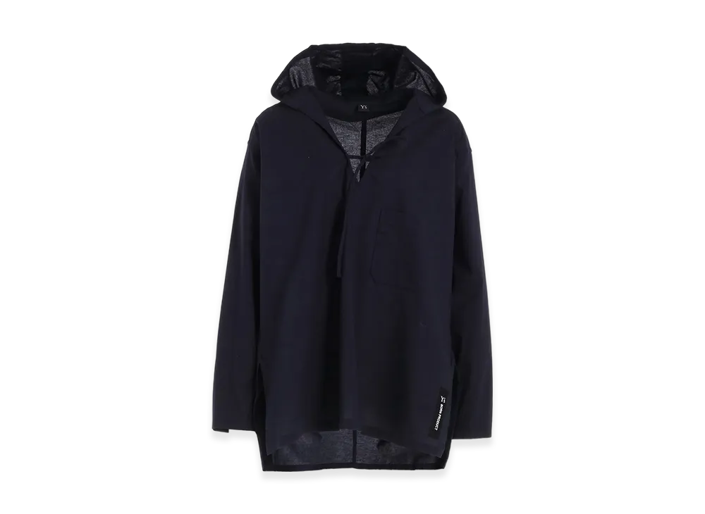 Y's Born Product Thin Cotton Twill Hoodie Pull Over "Navy"