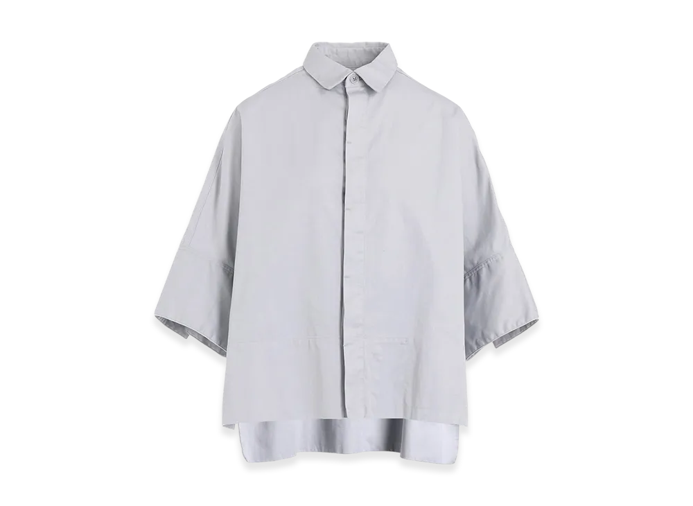 Y's Born Product Cotton Twill Wide Cuffs Shirt "Light Grey"