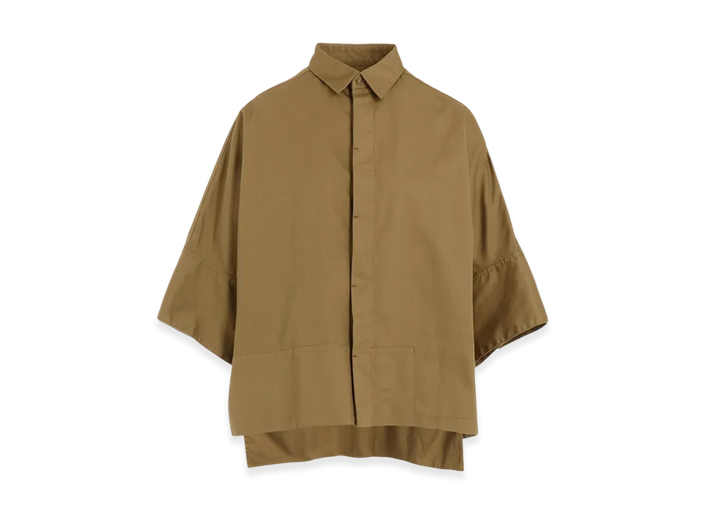 Y's Born Product Cotton Twill Wide Cuffs Shirt "Beige"