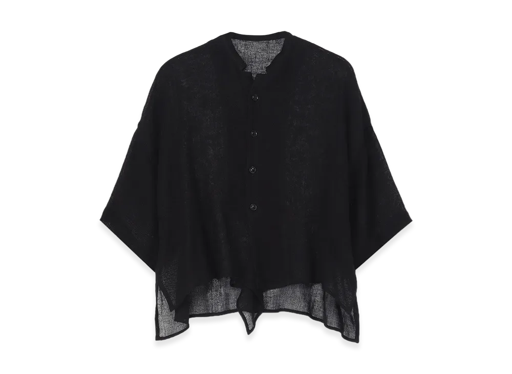 Y's Leno Cloth Half Sleeve Box Shirt "Black"