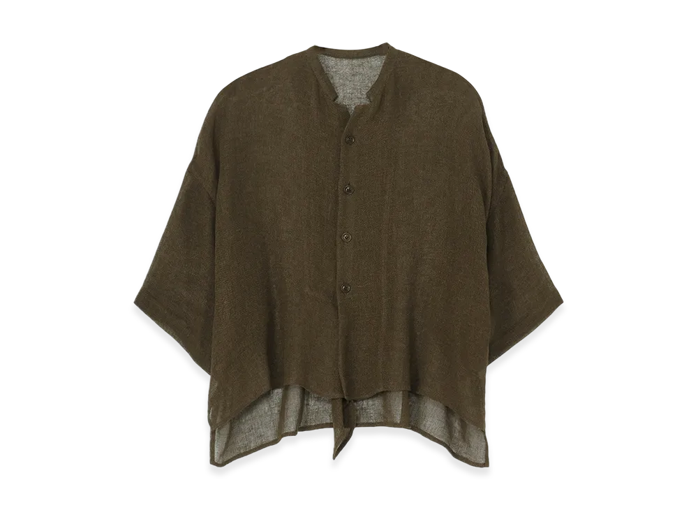 Y's Leno Cloth Half Sleeve Box Shirt "Khaki"