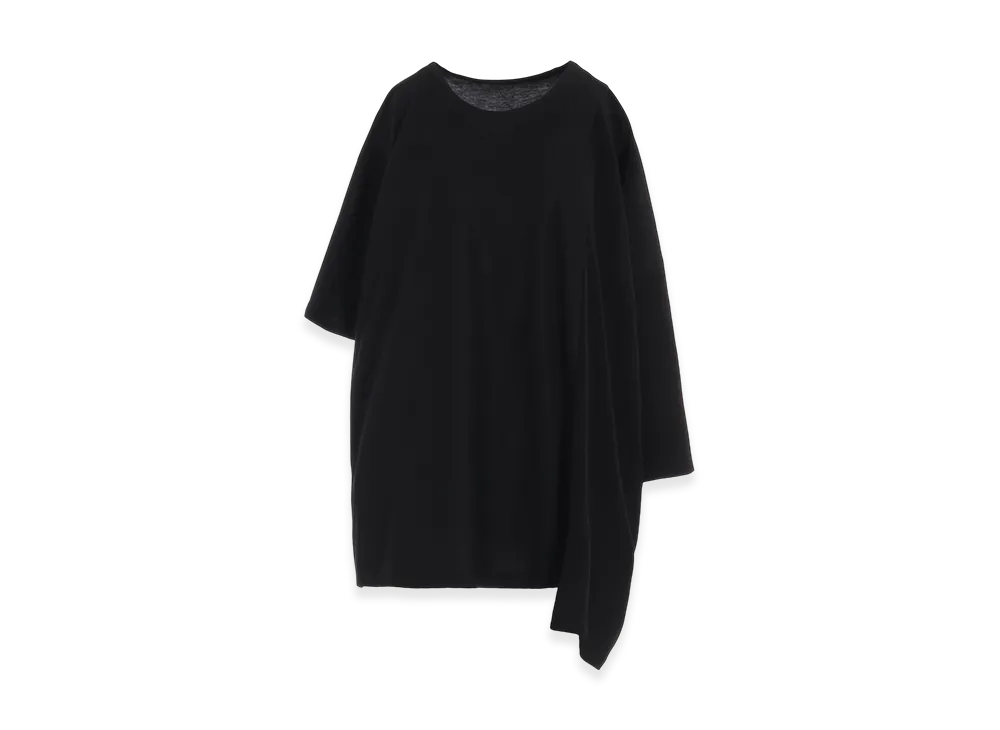 Y's Crepe De Chine Left Drop Blouse "Black"