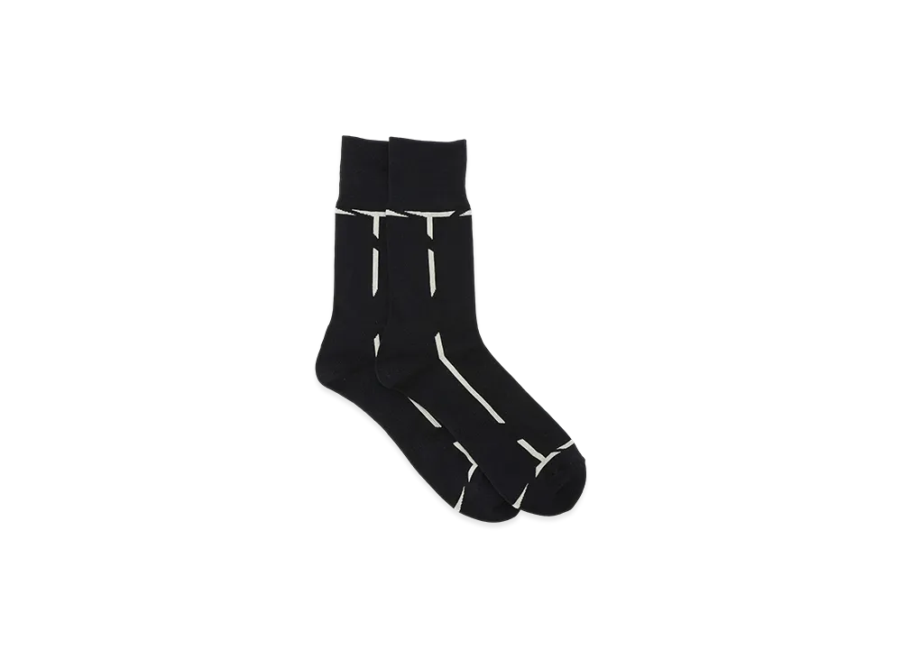 Y's x Chicstocks Line Socks "Black"