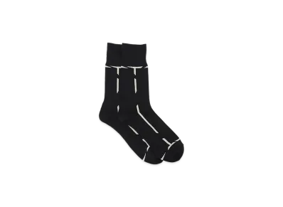 Y's x Chicstocks Line Socks "Black"