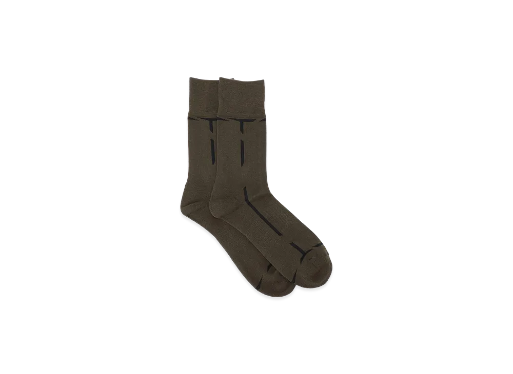 Y's x Chicstocks Line Socks "Khaki"