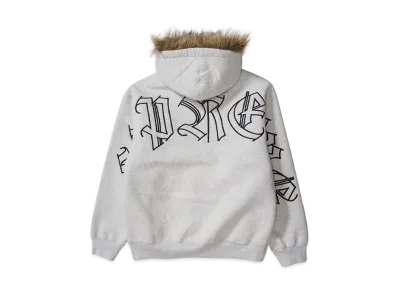 Supreme Faux Fur Zip Up Hooded Sweatshirt "Ash Grey"