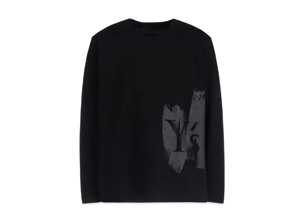 Y's Logo/Blush Print Long Sleeve T "Black"