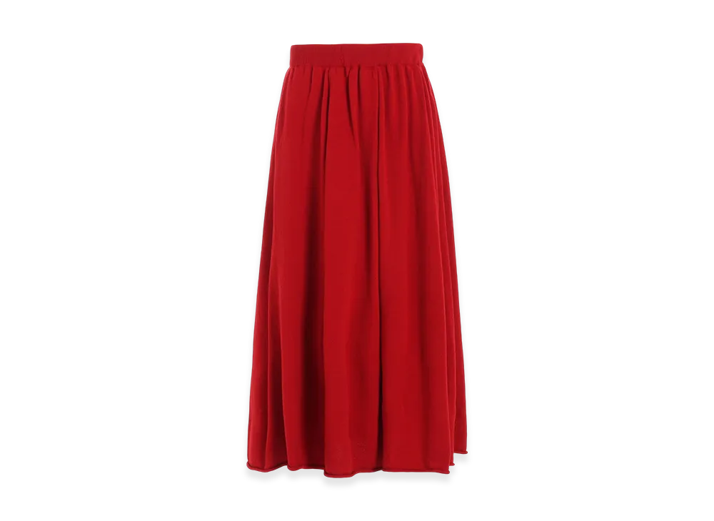 Y's Wool Knit Skirt "Red"
