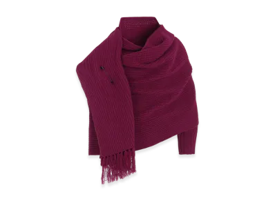 Y's Wool Knit Stole "Purple"
