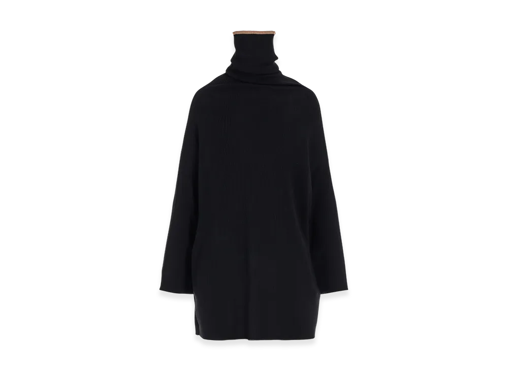 Y's x John Smedley Bottleneck Ribbed Knit "Black"