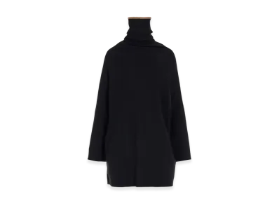 Y's x John Smedley Bottleneck Ribbed Knit "Black"