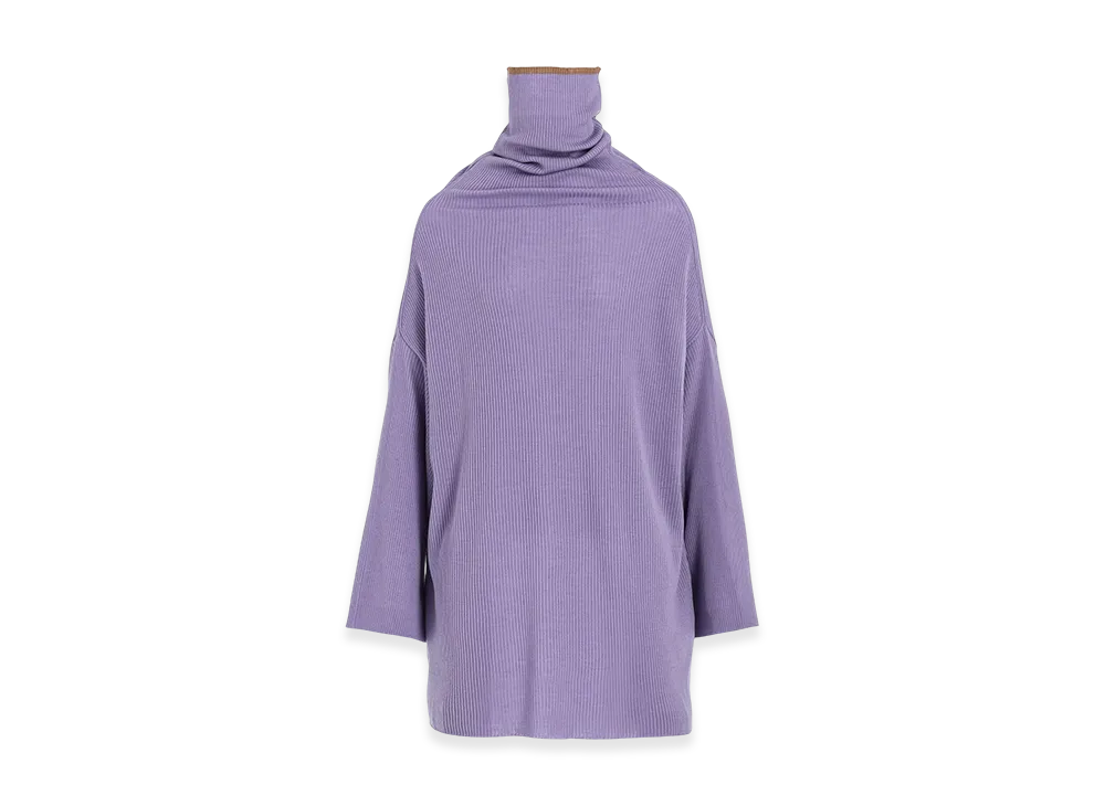 Y's x John Smedley Bottleneck Ribbed Knit "Light Purple"