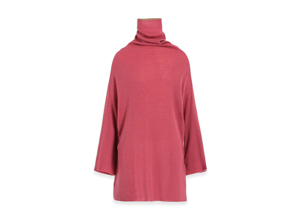 Y's x John Smedley Bottleneck Ribbed Knit "Pink"