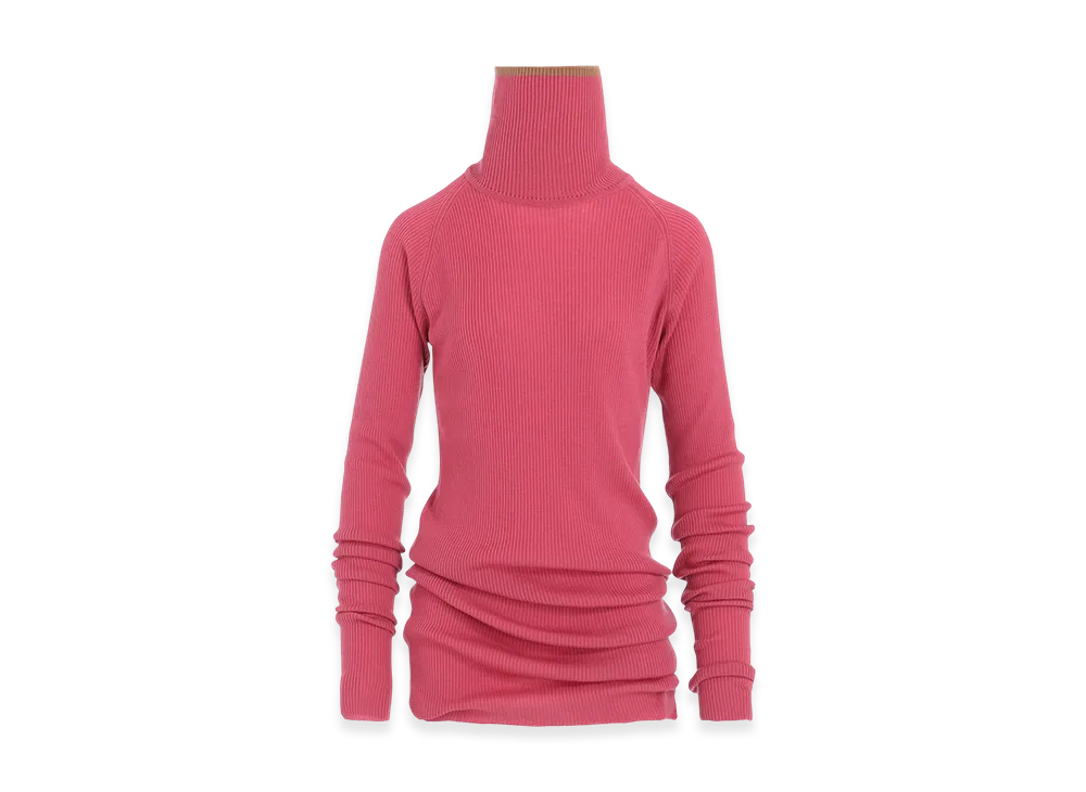 Y's x John Smedley Turtleneck Ribbed Knit "Pink"