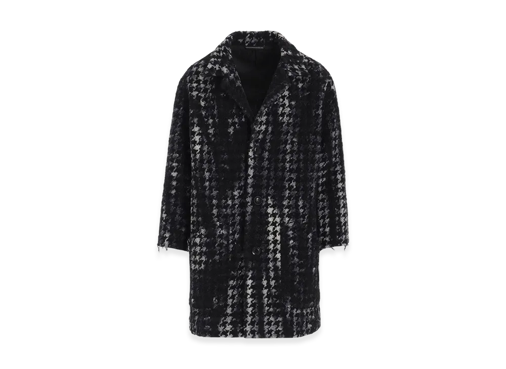 Y's Houndstooth Tie-Dyed Wool Jacket "Black"
