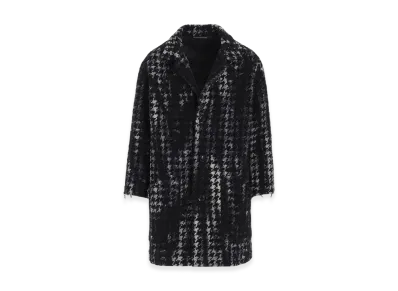 Y's Houndstooth Tie-Dyed Wool Jacket "Black"