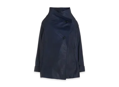 Y's Indigo Mud Dyed Leather Jacket "Navy"