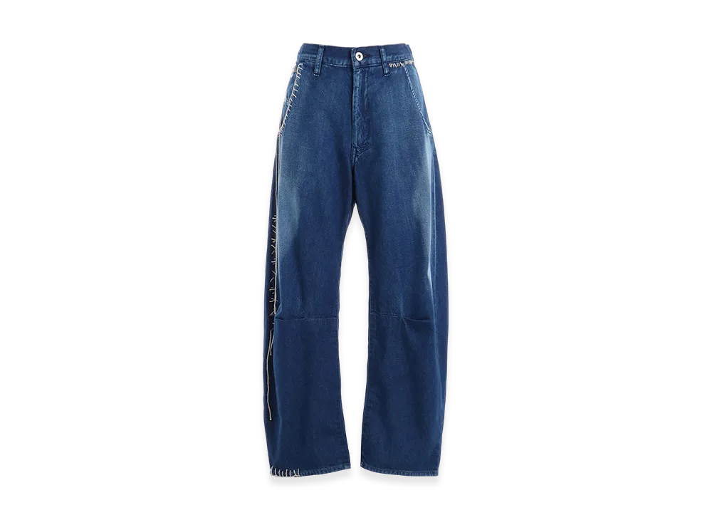 Y's Spotted Denim Wide Leg Gusset Pants "Indigo"