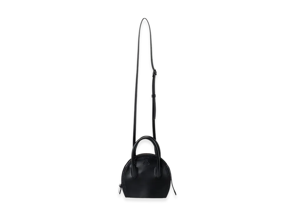 Y's Semi-Gloss Leather Chopped Round Bag "Black"