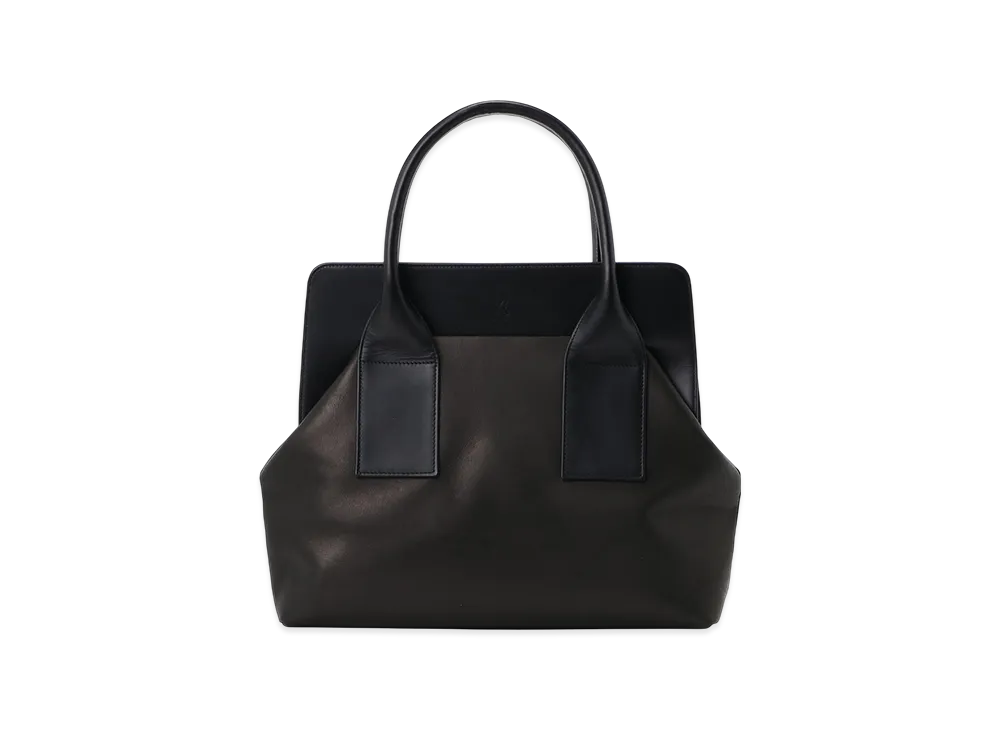 Y's Smooth Leather Combination Clasp Bag (L) "Black"