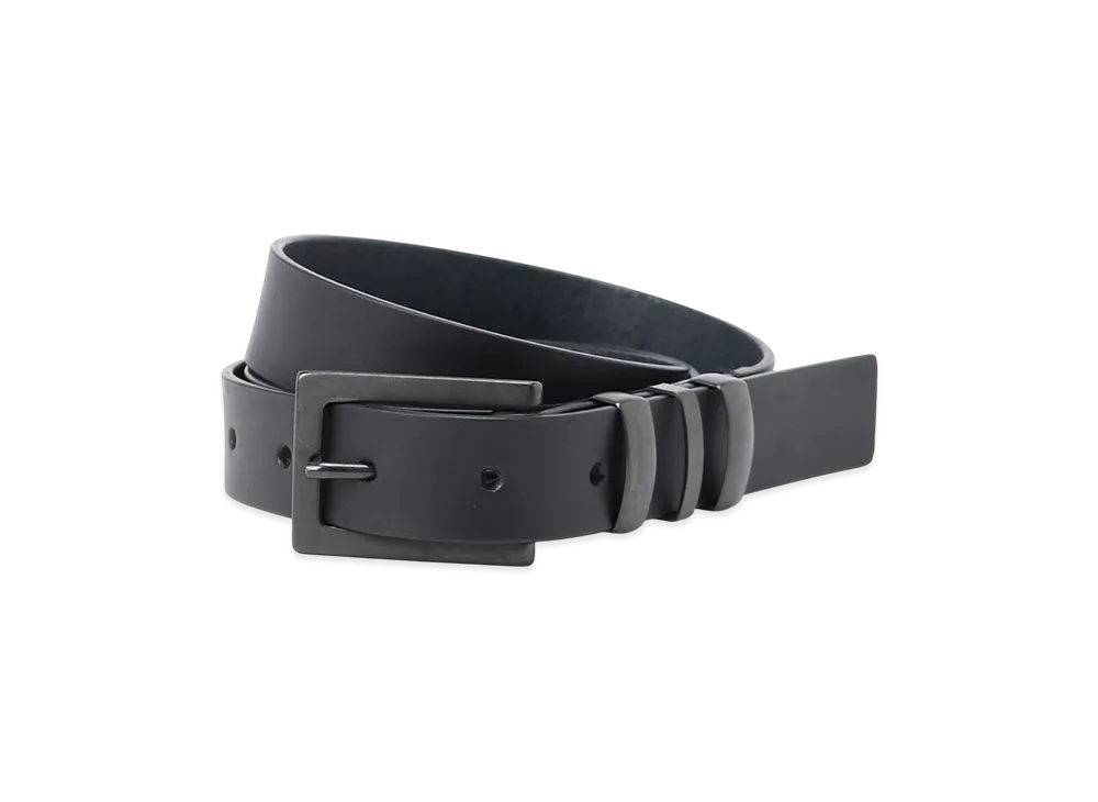 Y's Thick Semi Gloss Leather 25Mm Belt "Black"