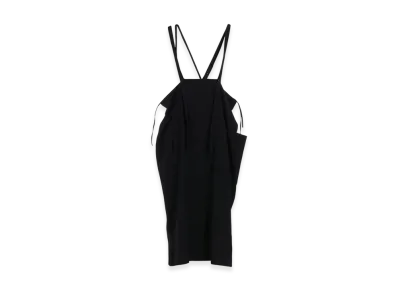 Y's Wool Gabardine Shoulder Strap Dress "Black"