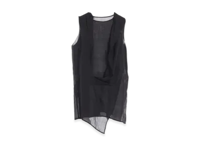 Y's Ramie Lawn Double Front Drape Shirt "Black"