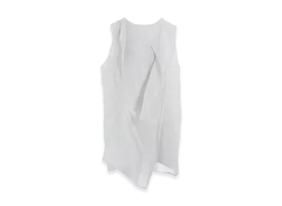 Y's Ramie Lawn Double Front Drape Shirt "Off White"