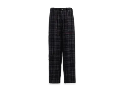 Y's W/ Check Red Stitch Long Straight Pants "Black"