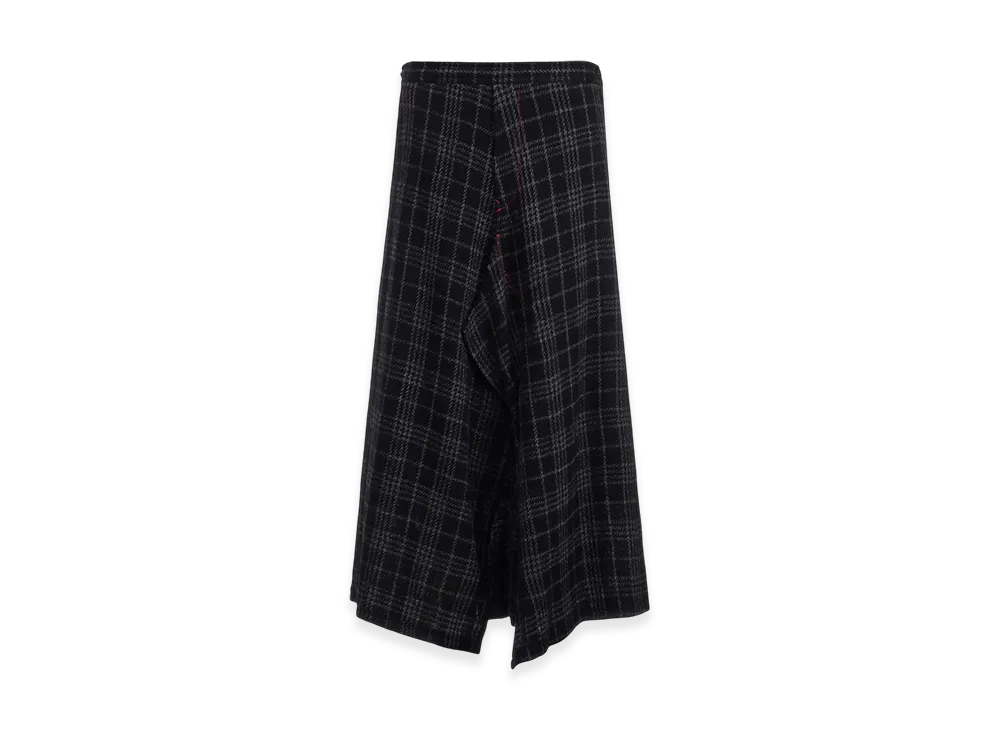 Y's W/ Check Red Stitch Gusset Pants "Black"